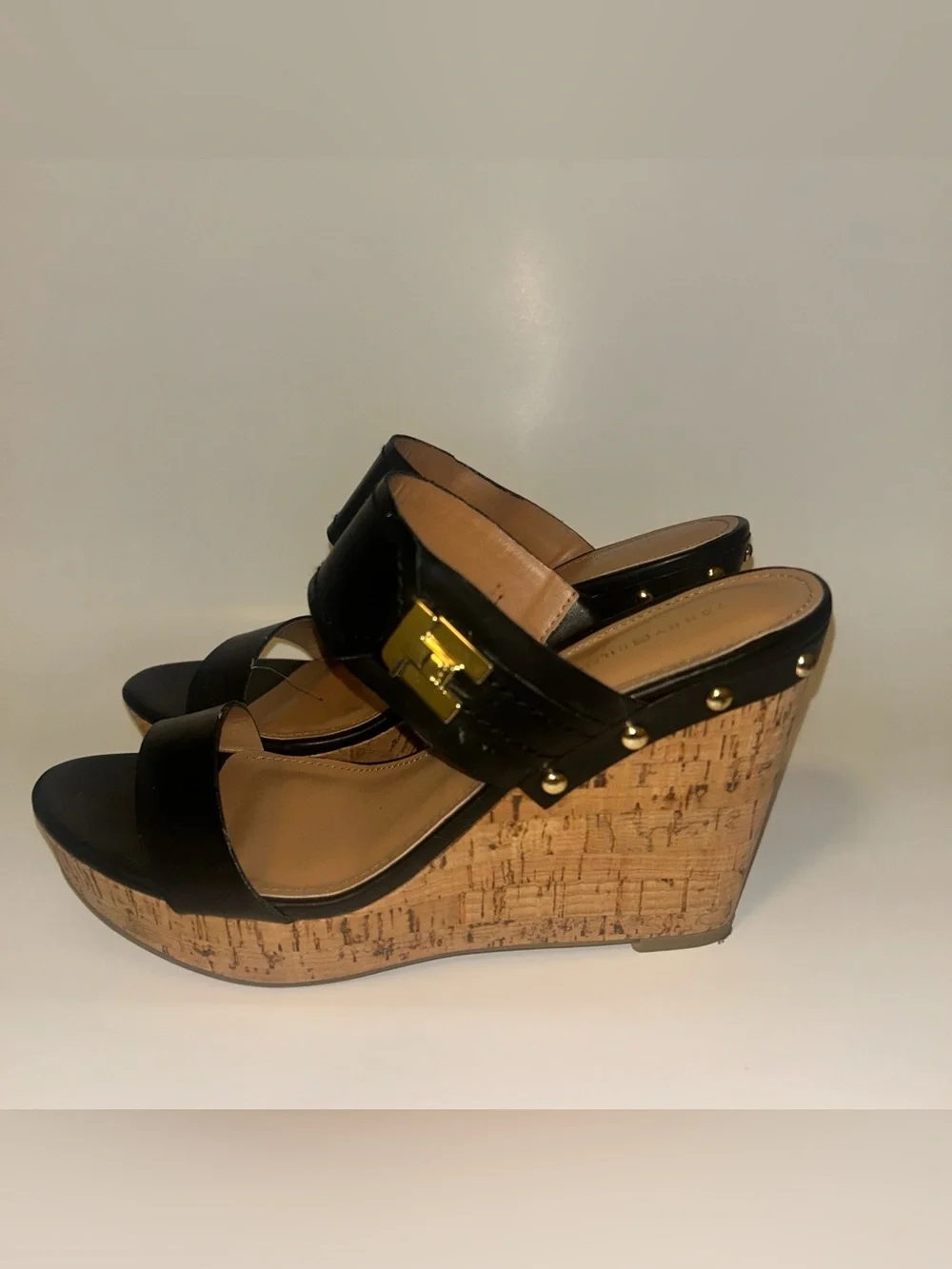 Tommy Hilfiger Black Madasen Wedge -Size 9M